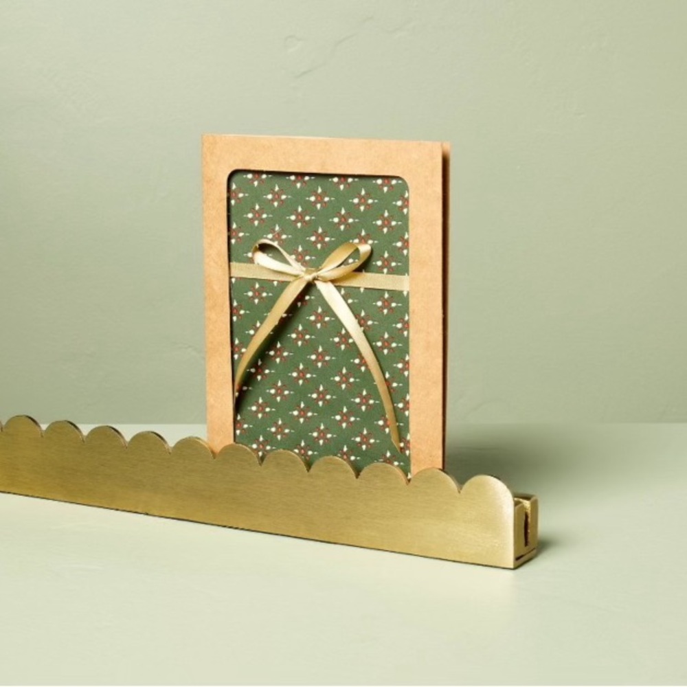 COPY - Title
22" Scalloped Metal Christmas Card Holder - Picture 3 of 4